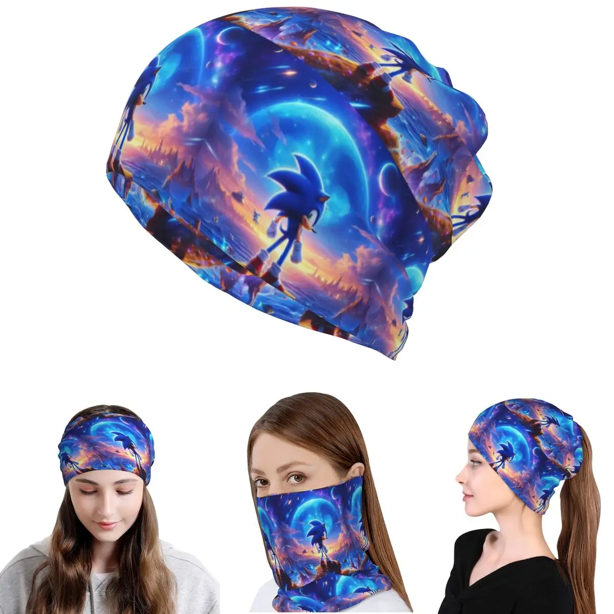 Knit Beanie Hat Warm - Shadow The Hedgehog Bandana Neck Cover