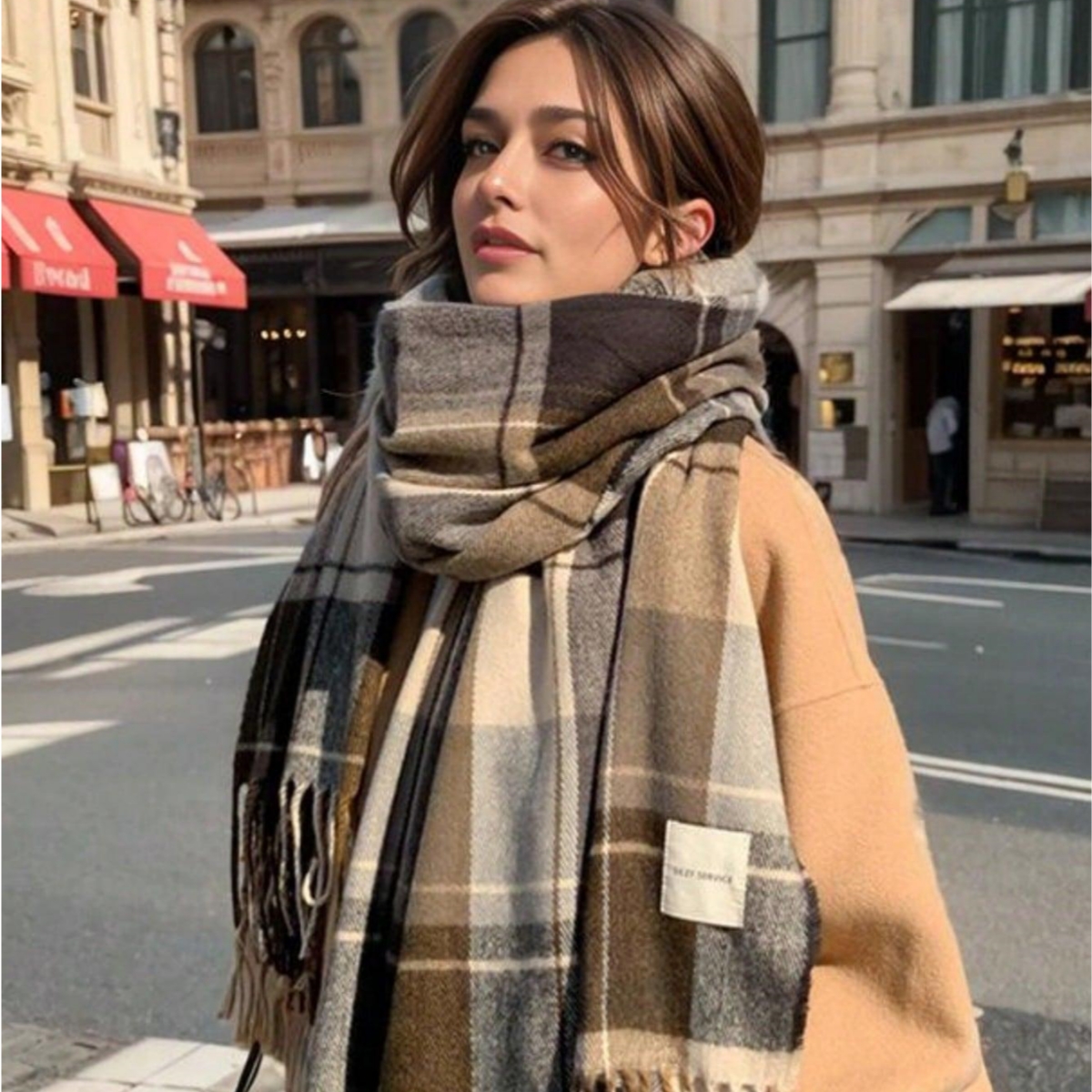 Wool Scarf Men - 1 pc Fashionable and warm British