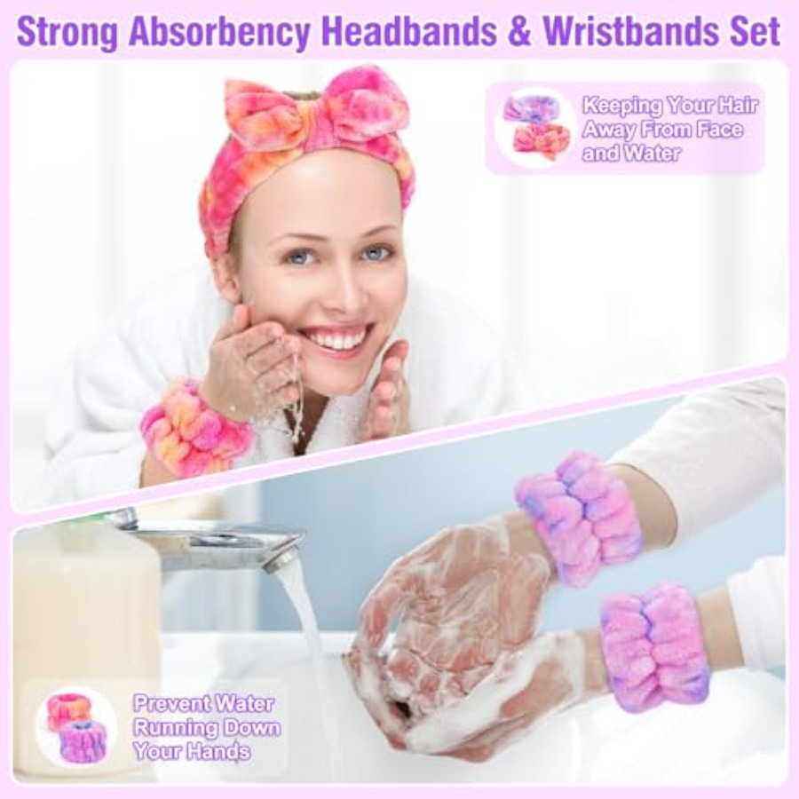 6 Pack Spa Headband with Wrist - Winter Headband Fleece 리뷰 및 가격