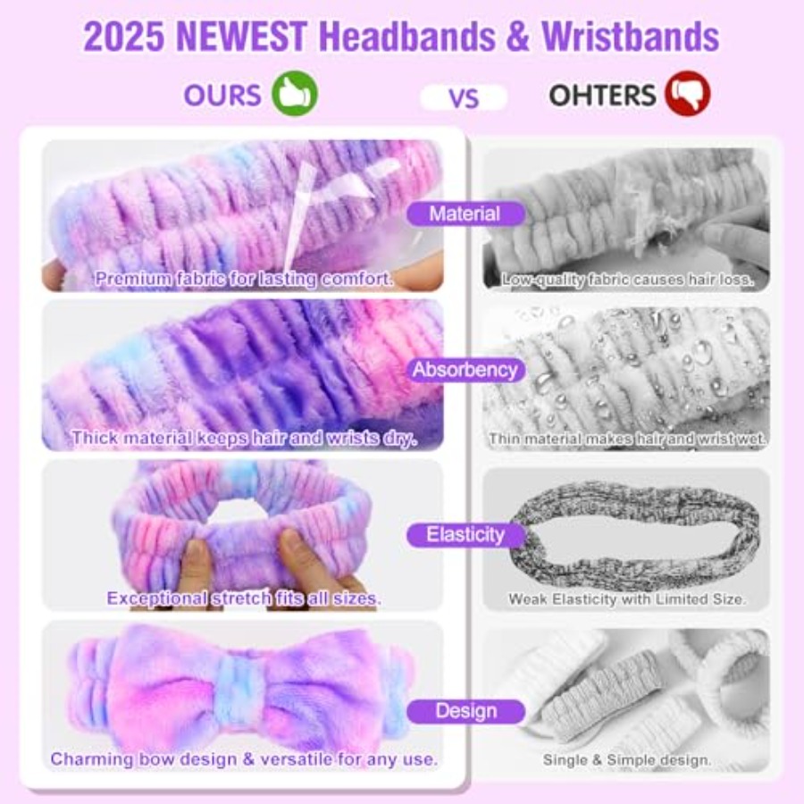 6 Pack Spa Headband with Wrist - Winter Headband Fleece 리뷰 및 가격