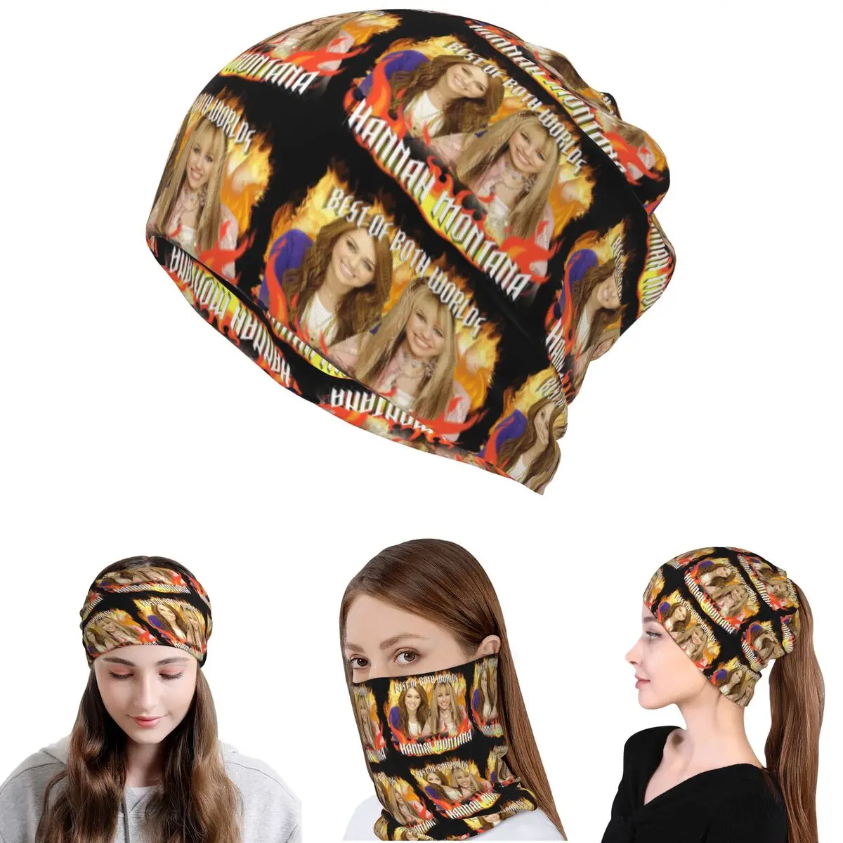 Hannah Montana Collage Bandana - Knit Beanie Hat Warm 리뷰 및 가격