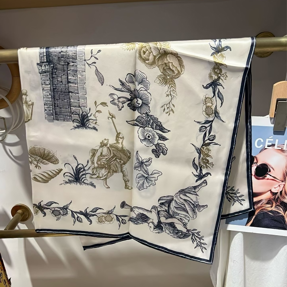 [BYSIFA] Blue White 100% Silk  - Shawl Wrap Winter 리뷰 및 가격