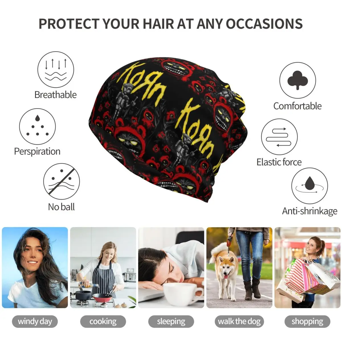 Korn Rock Band Logo Bandana Ne - Knit Beanie Hat Warm 리뷰 및 가격