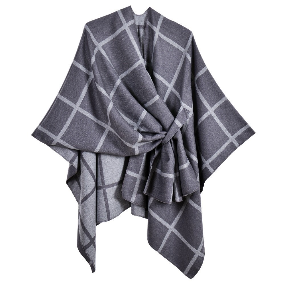 Warm Coat Plaid Design Travel  - Shawl Wrap Winter 리뷰 및 가격
