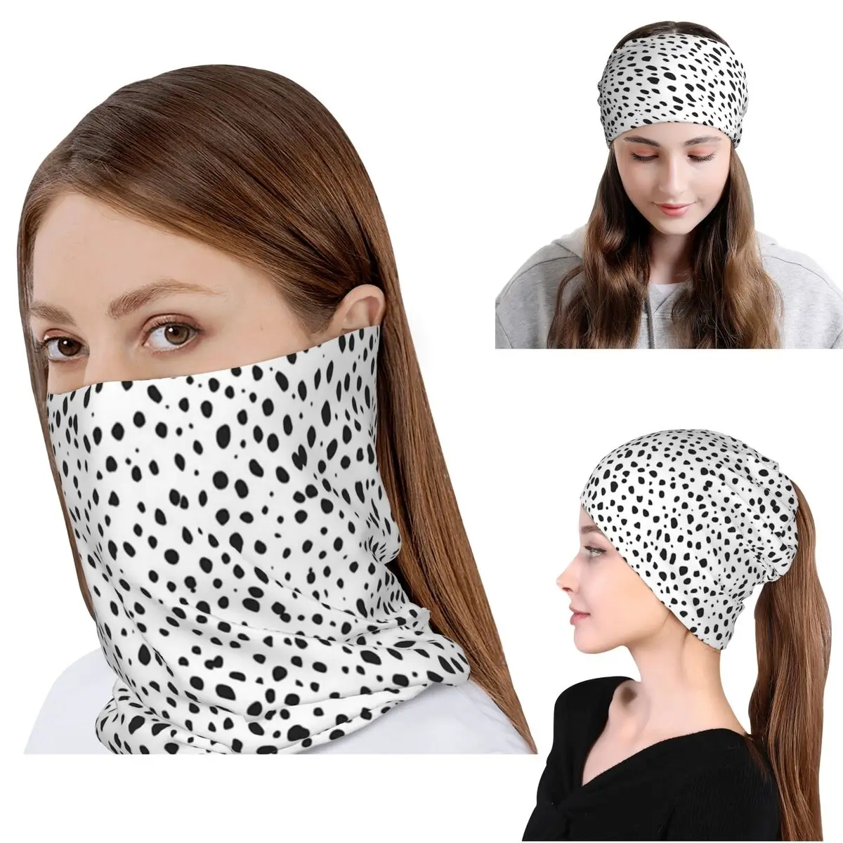 Dalmatian Spots Black And Whit - Knit Beanie Hat Warm 리뷰 및 가격