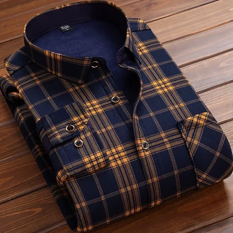 2025 Men's Winter Warm Long Sl - Flannel Shirt Lined 리뷰 및 가격