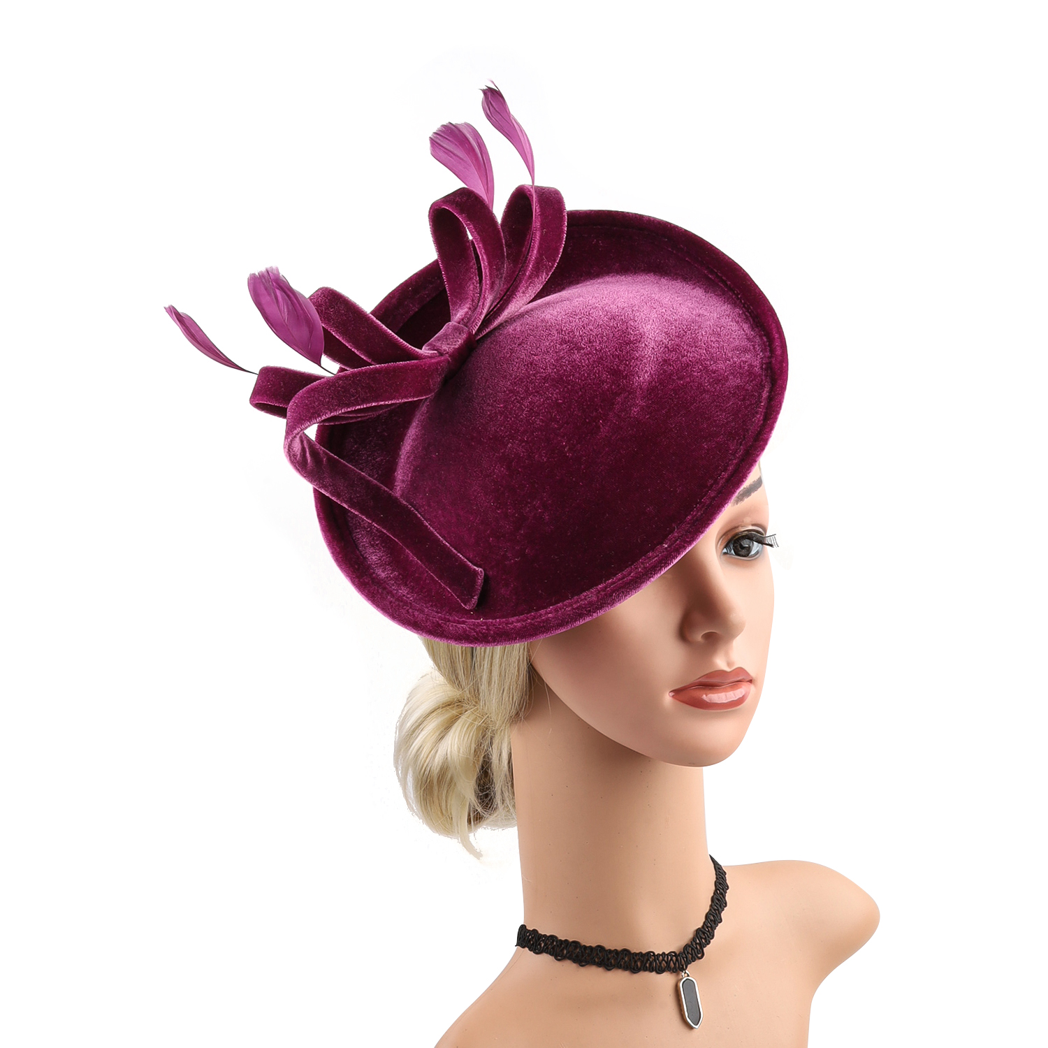 Velour Velvet Fascinator Feath - Winter Headband Fleece 리뷰 및 가격