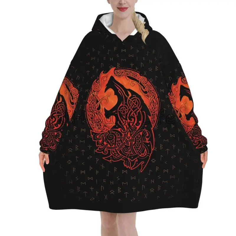 Viking Wolf Knot Fenrir Wearab - Sherpa Hoodie Fleece 리뷰 및 가격