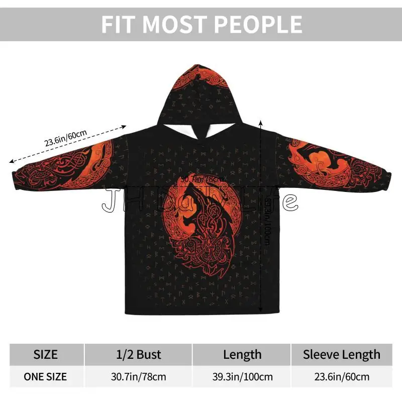 Viking Wolf Knot Fenrir Wearab - Sherpa Hoodie Fleece 리뷰 및 가격