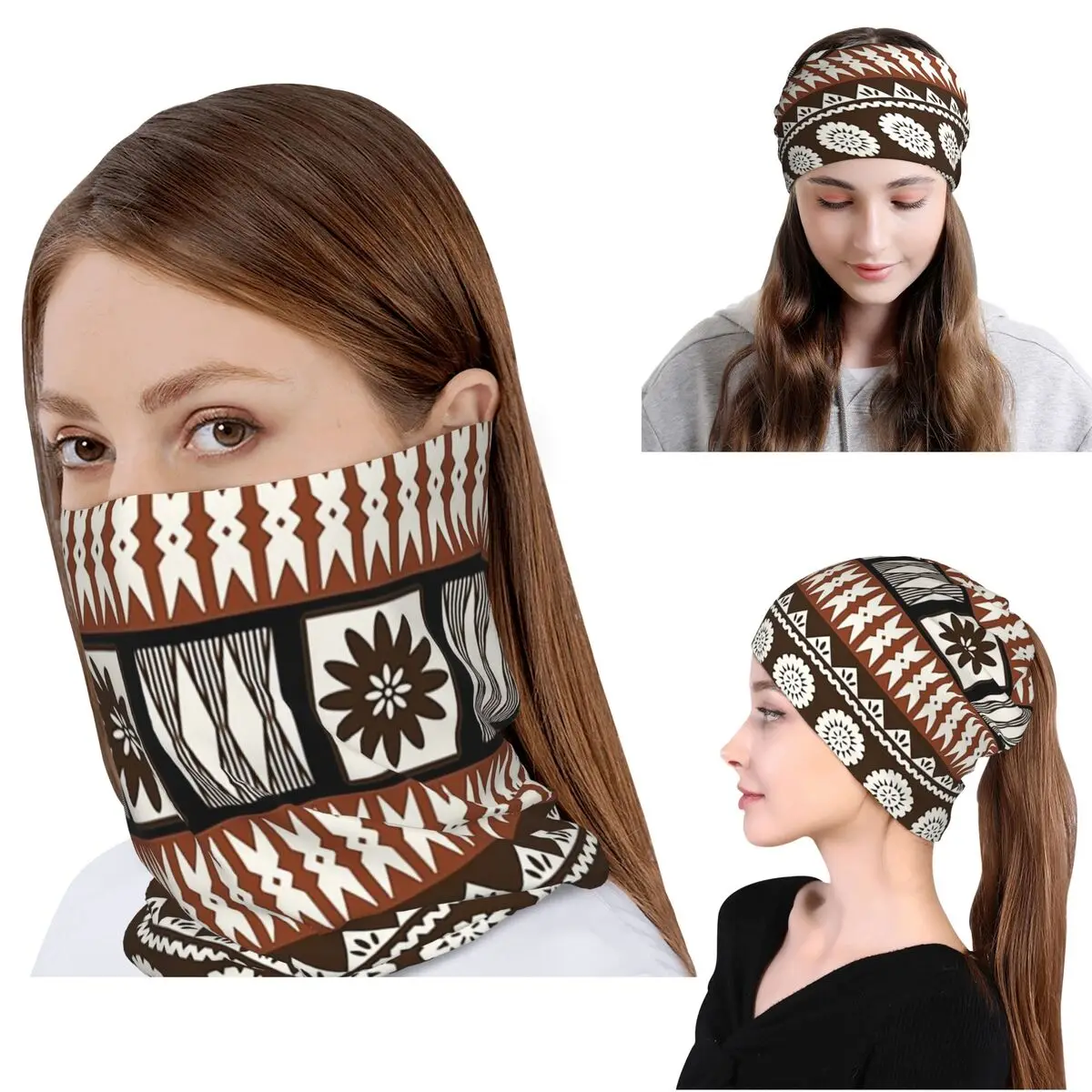 Fijian Masi - Tapa Bandana Nec - Knit Beanie Hat Warm 리뷰 및 가격